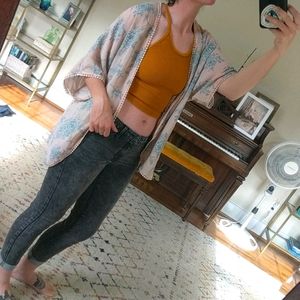 Pink and blue floral tunic